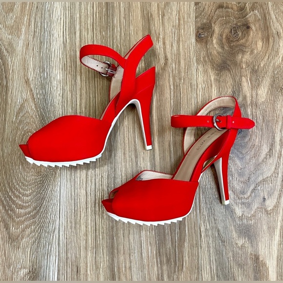 Nine West red peep toe, stilettos courts size 6.5 NWOT - Picture 5 of 5
